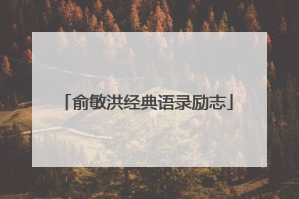 俞敏洪经典语录励志