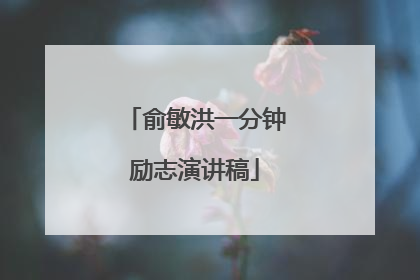 俞敏洪一分钟励志演讲稿