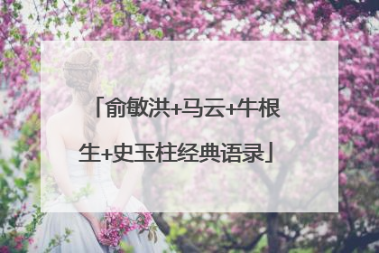 俞敏洪+马云+牛根生+史玉柱经典语录