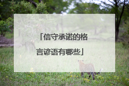 信守承诺的格言谚语有哪些