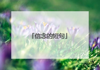 信念的短句