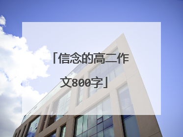 信念的高二作文800字