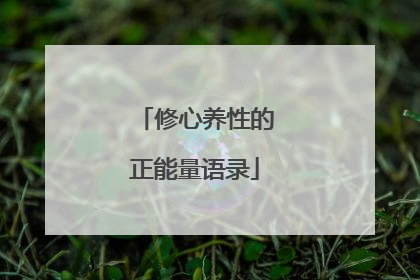 修心养性的正能量语录