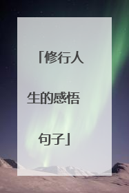 修行人生的感悟句子