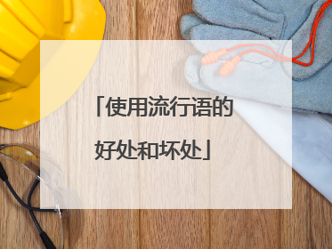 使用流行语的好处和坏处