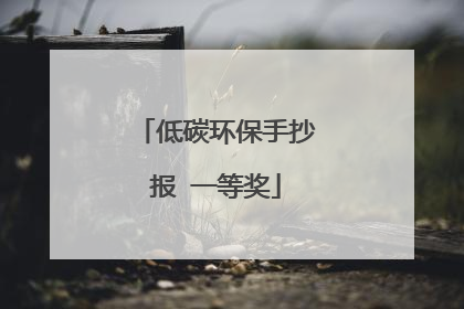 低碳环保手抄报 一等奖