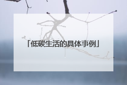 低碳生活的具体事例