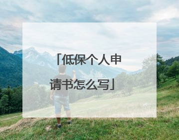 低保个人申请书怎么写