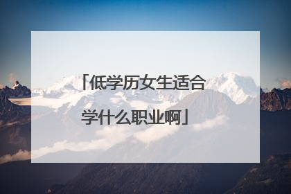 低学历女生适合学什么职业啊