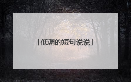 低调的短句说说