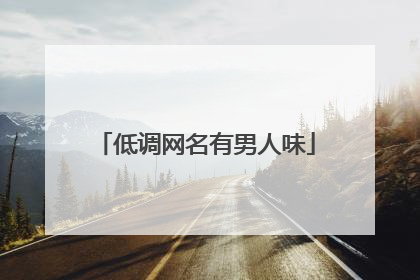 低调网名有男人味