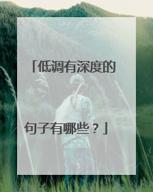 低调有深度的句子有哪些?