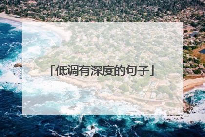 低调有深度的句子