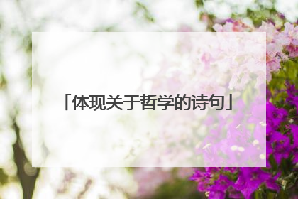 体现关于哲学的诗句