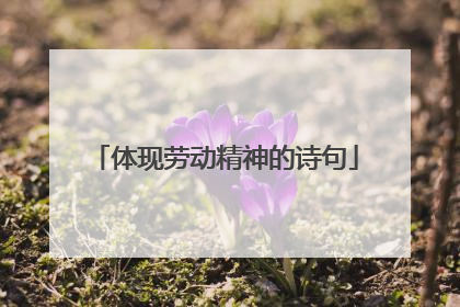 体现劳动精神的诗句