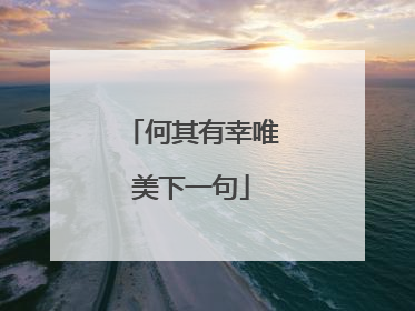何其有幸唯美下一句