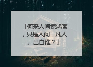 何来人间惊鸿客,只是人间一凡人。出自谁?