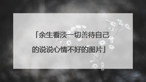 余生看淡一切善待自己的说说心情不好的图片