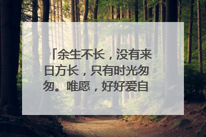 余生不长,没有来日方长,只有时光匆匆。唯愿,好好爱自己,好好爱值得的人。是什么意思?