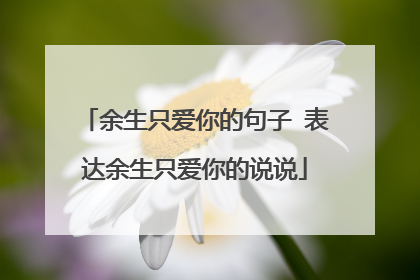余生只爱你的句子 表达余生只爱你的说说