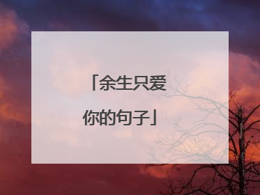 余生只爱你的句子