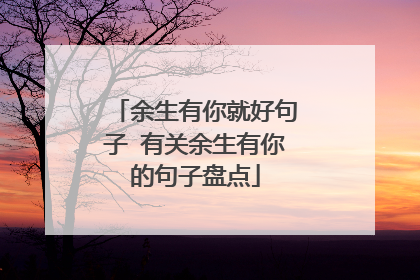 余生有你就好句子 有关余生有你的句子盘点