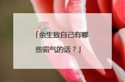 余生致自己有哪些霸气的话?