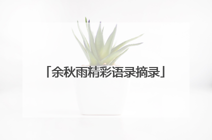 余秋雨精彩语录摘录