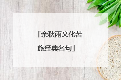 余秋雨文化苦旅经典名句