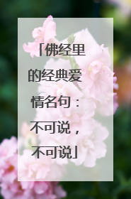佛经里的经典爱情名句：不可说，不可说