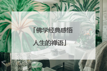 佛学经典感悟人生的禅语