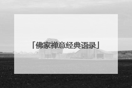 佛家禅意经典语录