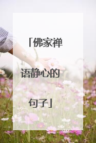 佛家禅语静心的句子