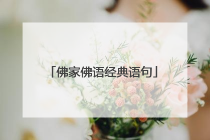 佛家佛语经典语句