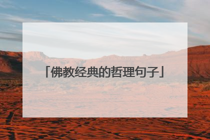 佛教经典的哲理句子