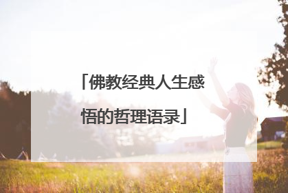 佛教经典人生感悟的哲理语录