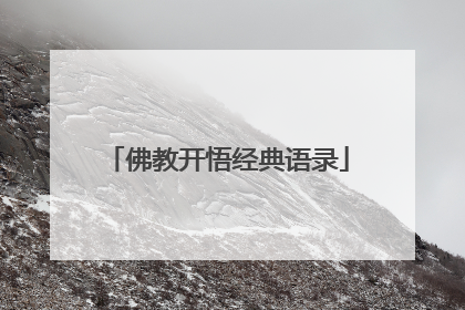 佛教开悟经典语录