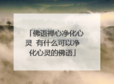 佛语禅心净化心灵 有什么可以净化心灵的佛语