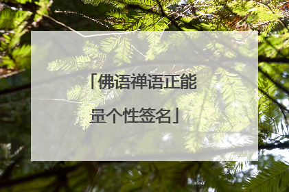 佛语禅语正能量个性签名