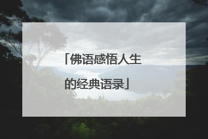 佛语感悟人生的经典语录