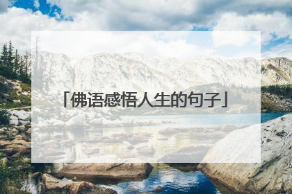 佛语感悟人生的句子