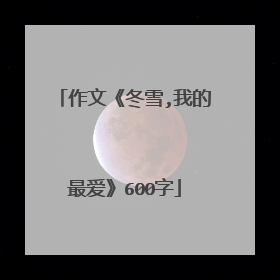 作文《冬雪,我的最爱》600字
