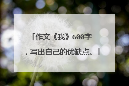 作文《我》600字 ,写出自己的优缺点。