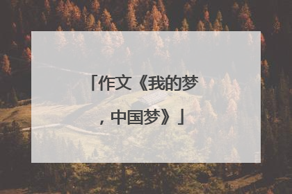 作文《我的梦，中国梦》