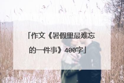 作文《暑假里最难忘的一件事》400字