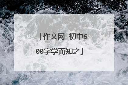 作文网 初中600字学而知之