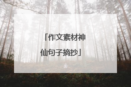 作文素材神仙句子摘抄