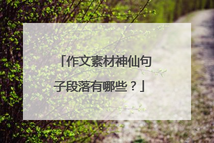 作文素材神仙句子段落有哪些？