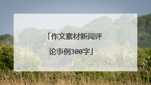 作文素材新闻评论事例300字