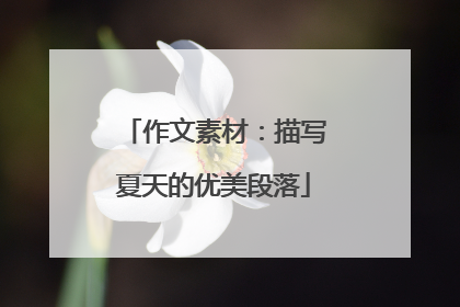 作文素材：描写夏天的优美段落